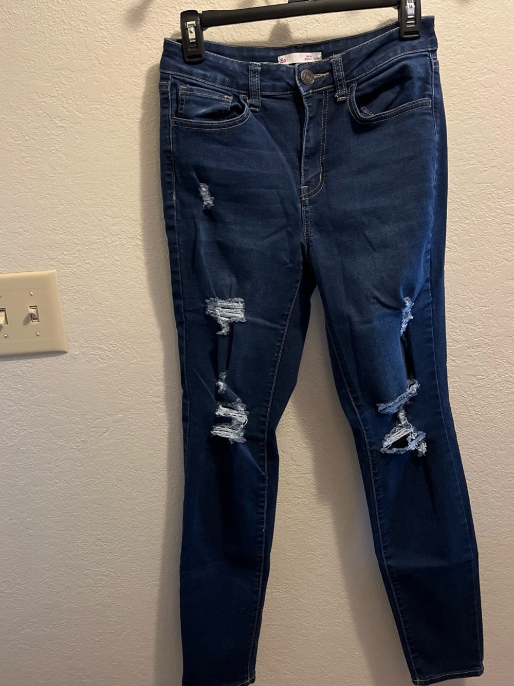 SO Dark Blue Ripped Women’s Skinny Jeans